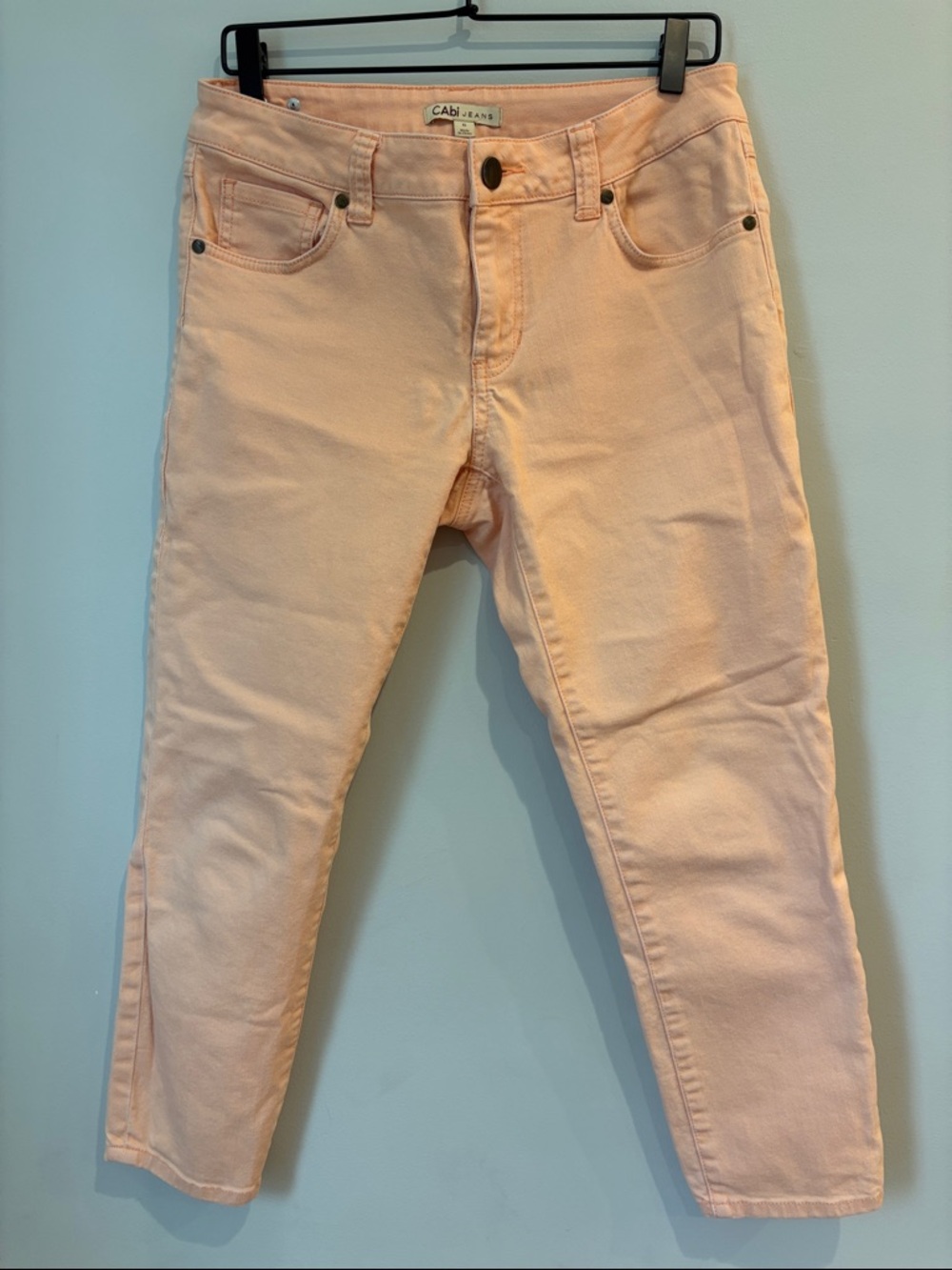 CAbi Peach Cropped Straight Jeans